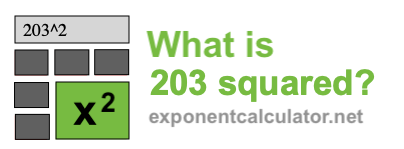What is 203 squared? 203 squared