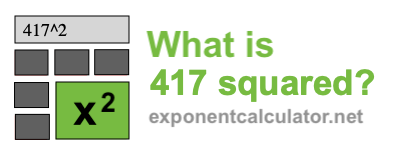 What is 417 squared? 417 squared